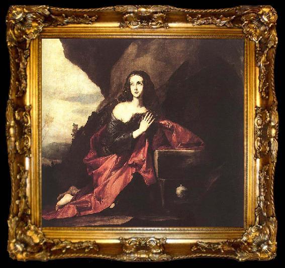 framed  Jusepe de Ribera Mary Magdalene in the Desert, ta009-2